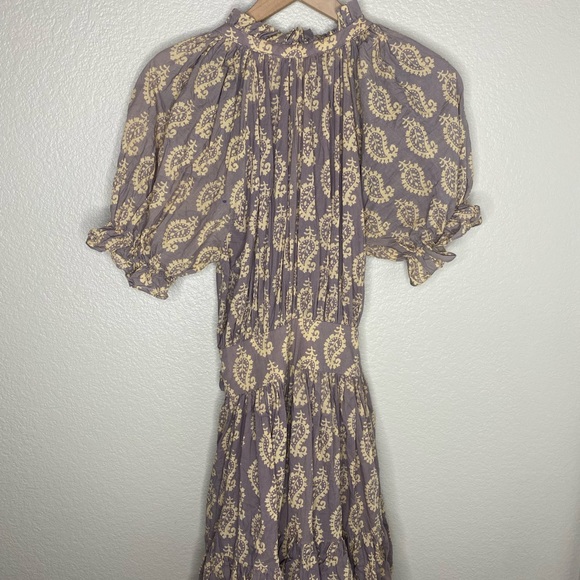 Charina Sarte Spade Mini Dress / Cream, Brown, Gray / Size Small *flaws* - Picture 8 of 9